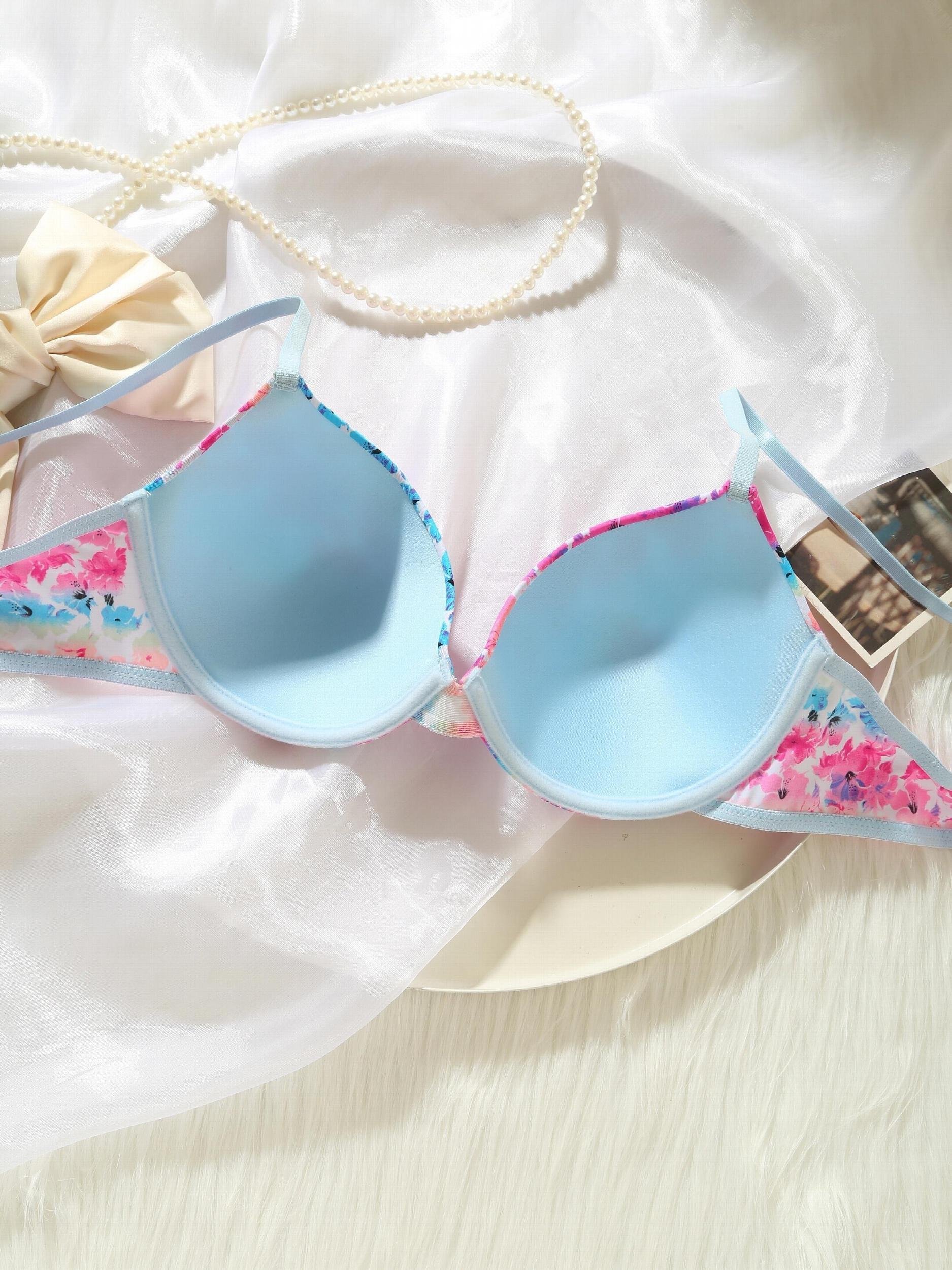 Floral Tie Dye Push Up Bra Full Coverage