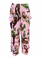  Cowgirl Print High Rise Wide Leg Pants