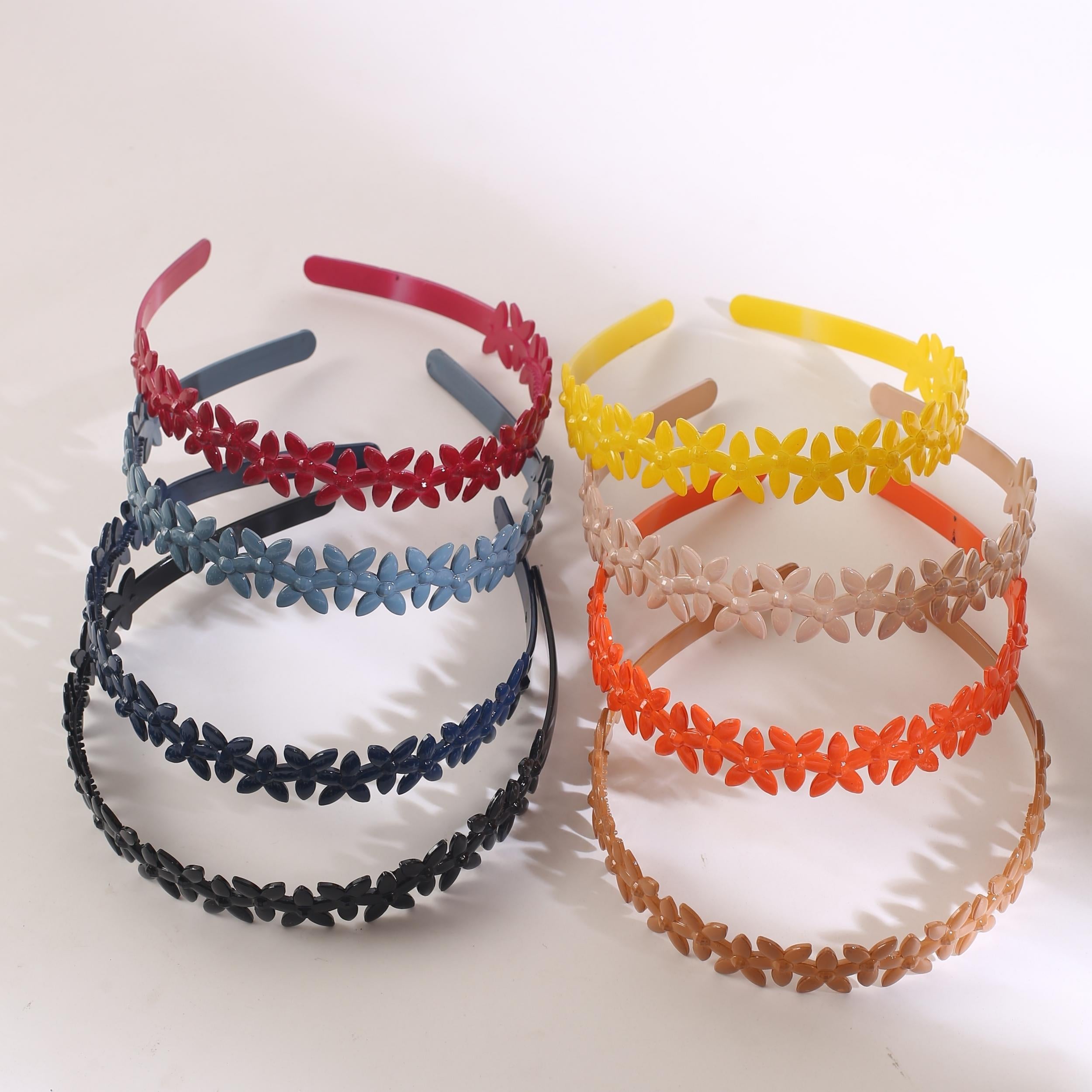 8pcs Bright Teeth Non-slip Face Wash Head Hoop Flower Headband Hair Accessories