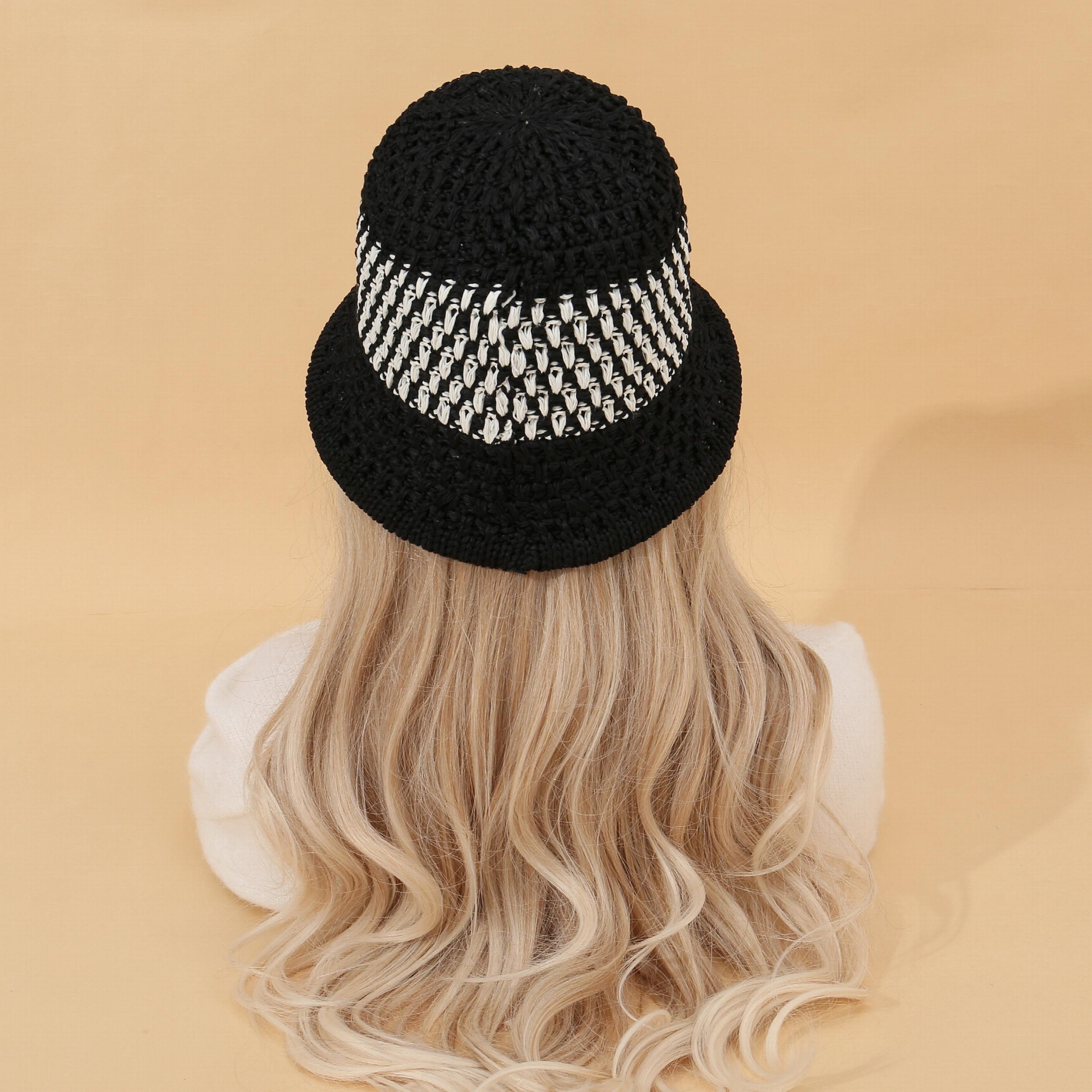 Crochet Bucket Hat Hollow Out Breathable Casual Cloche Summer Outdoor