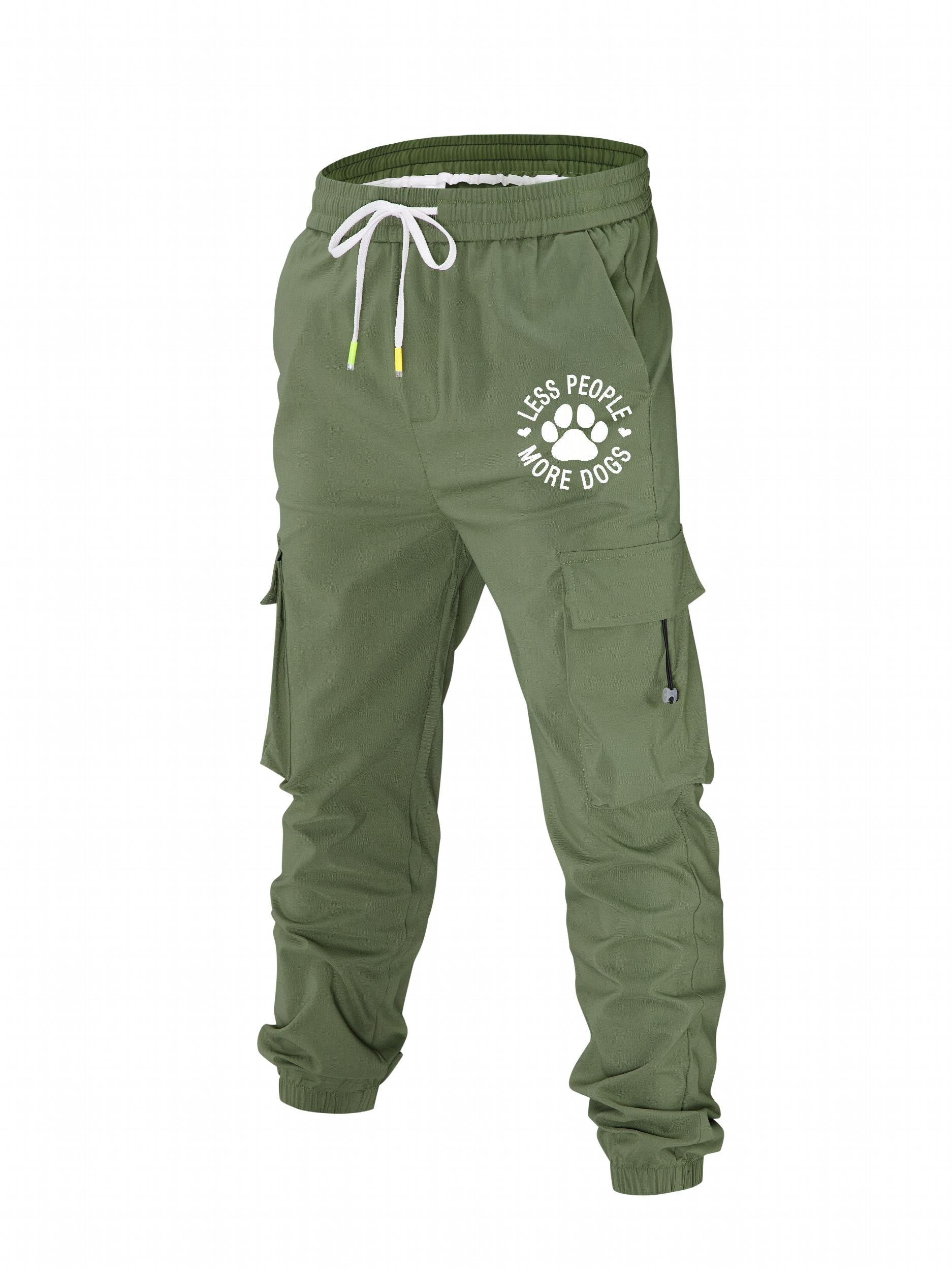 Men's Casual Dog Print Cargo Pants