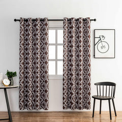 Blackout Printed Curtain Room Darkening Thermal Insulated Grommet Top Curtain