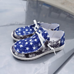 Women's Star Pattern Canvas Shoes Lightweight Sneakers