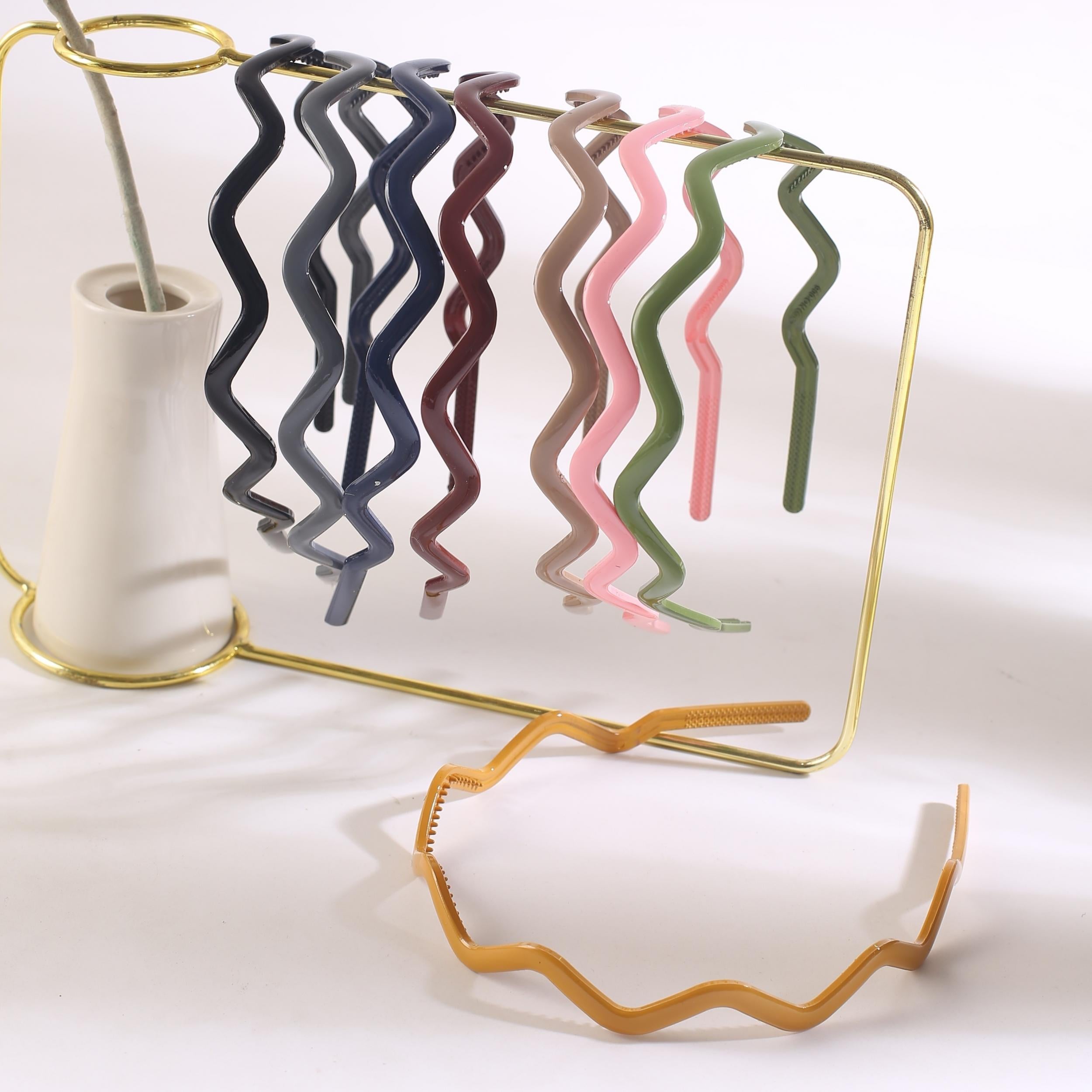 8pcs Solid Wavy Headband Style Head Hoop Hair Band For Girls Women
