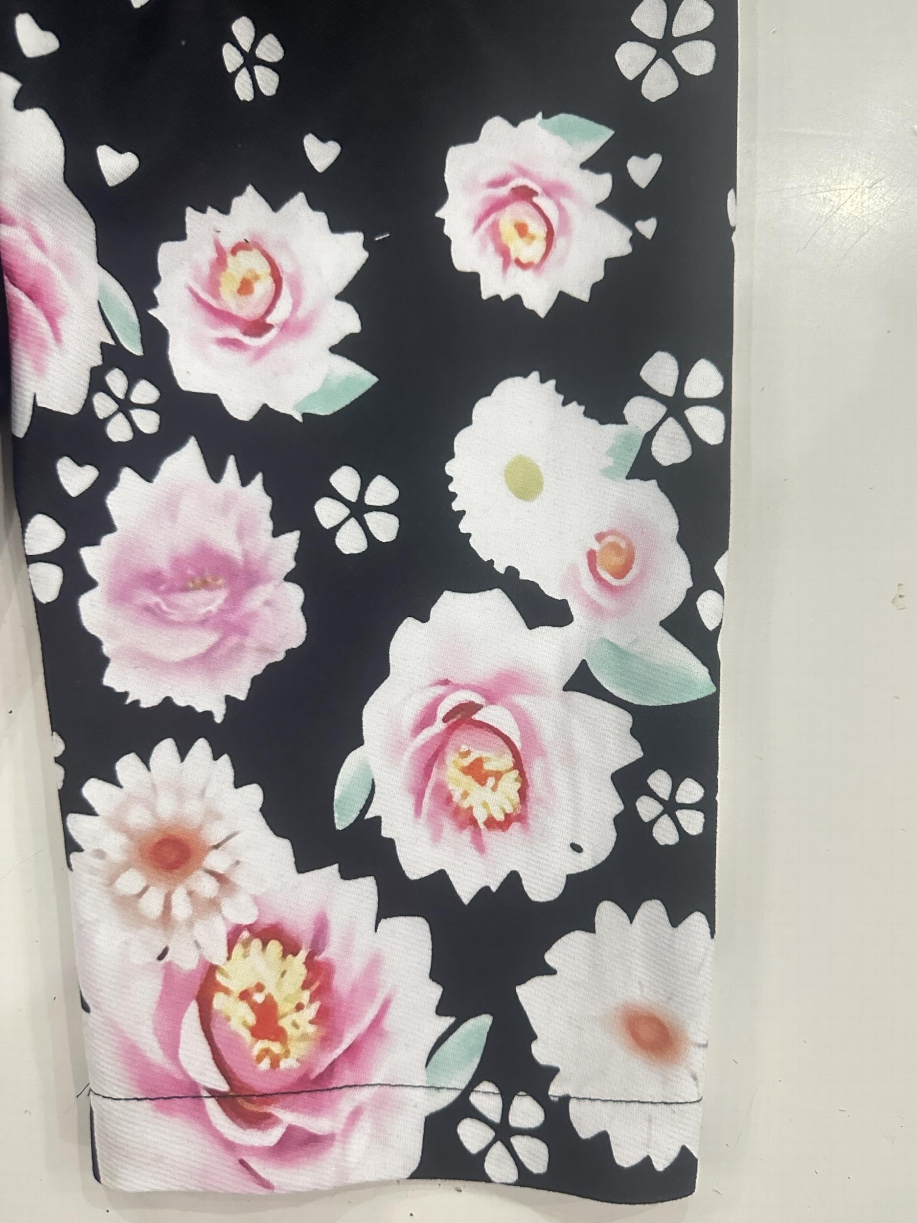  Floral Split Lapel Open Front Blazer Long Sleeve Slim Fit