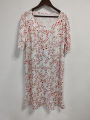  Floral Print Short Sleeve Smock Dress With Pockets