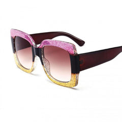 Y2K Glitter Square Sunglasses UV400 Sun Shades Glasses
