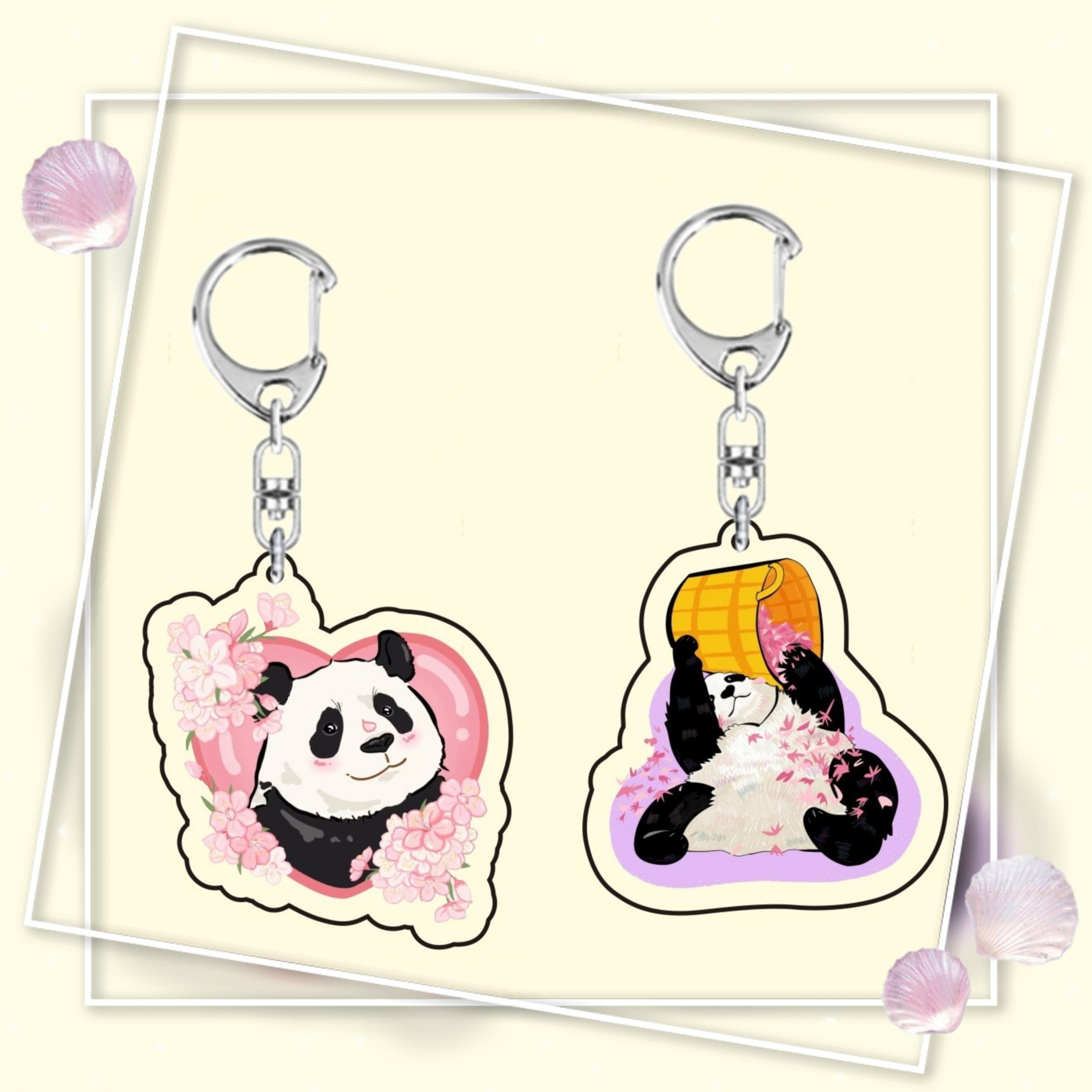 Panda Keychain Pendant for Car Keys Backpacks Wallets