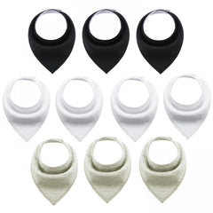 10pcs Baby Bandana Drool Bibs for Boys and Girls