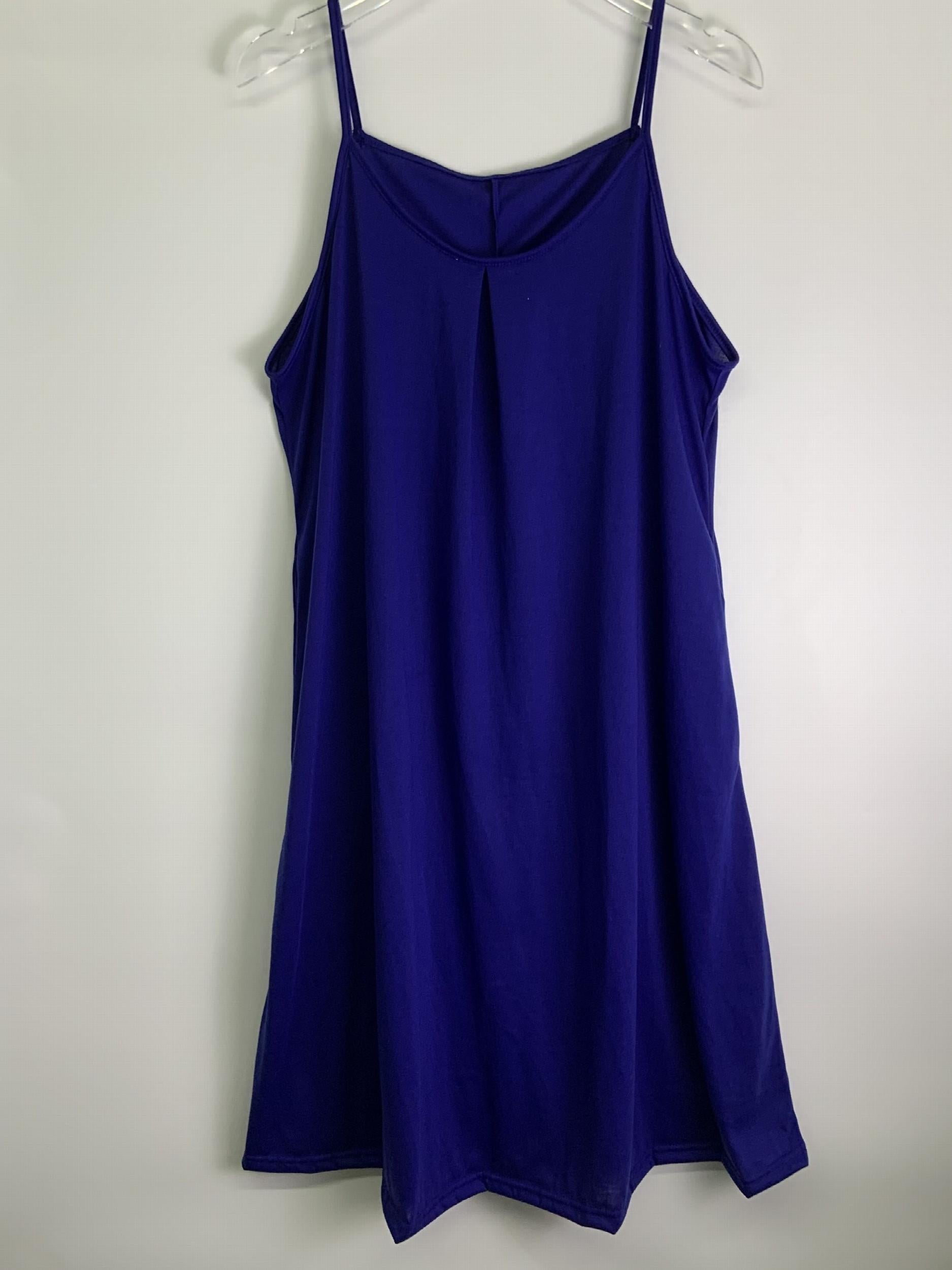  Casual Summer Dress Women's Solid Round Neck Cami Dress With Pockets