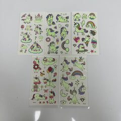 5pcs Unicorn Temporary Tattoos Shining In The Dark