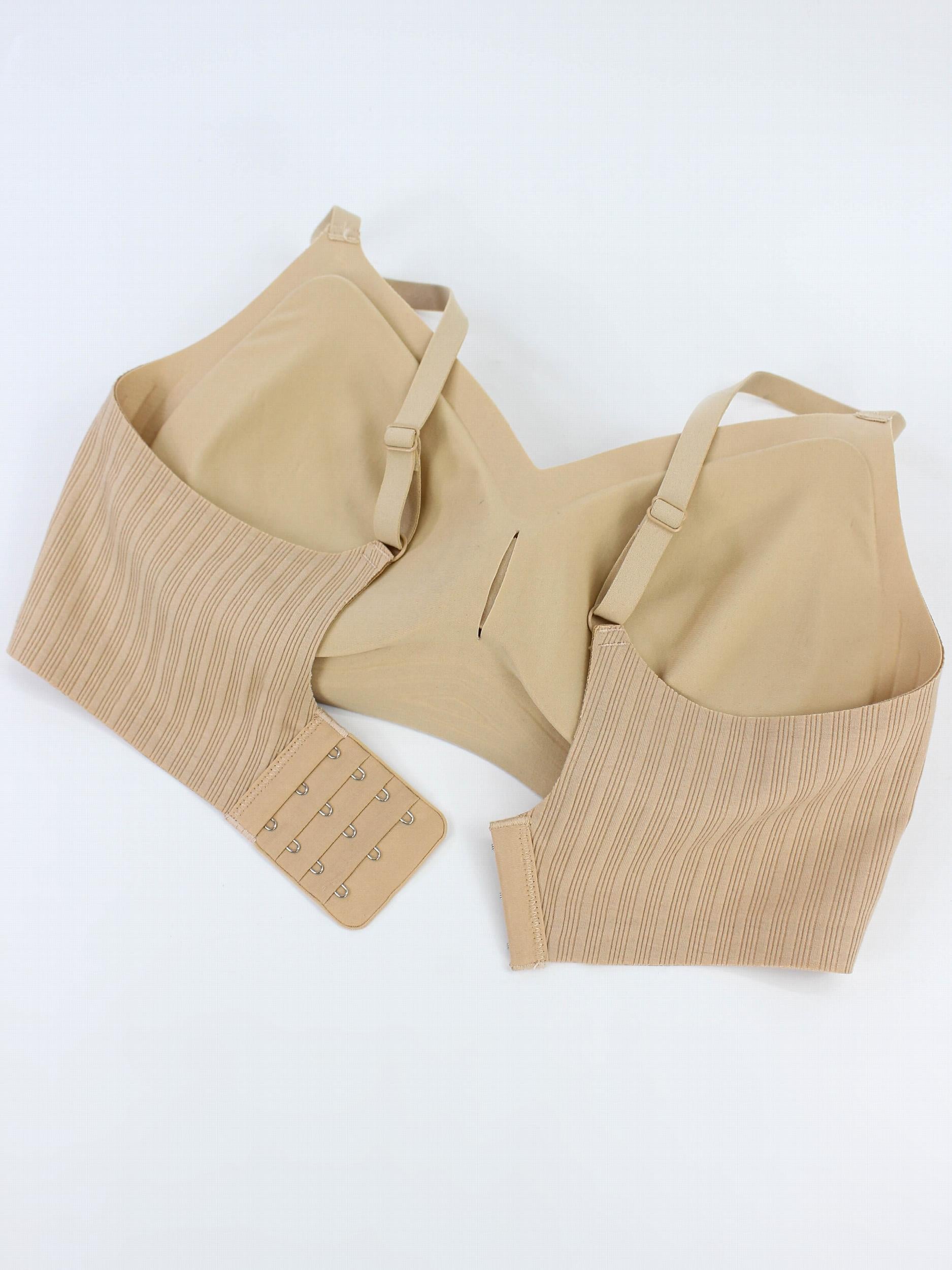 Women's Push Up Bra Striped Side Comfortable Solid Soft Bra Lingerie