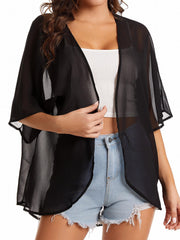 Sheer Cover Up Shirt Long Sleeve Rash Guard Swimwear