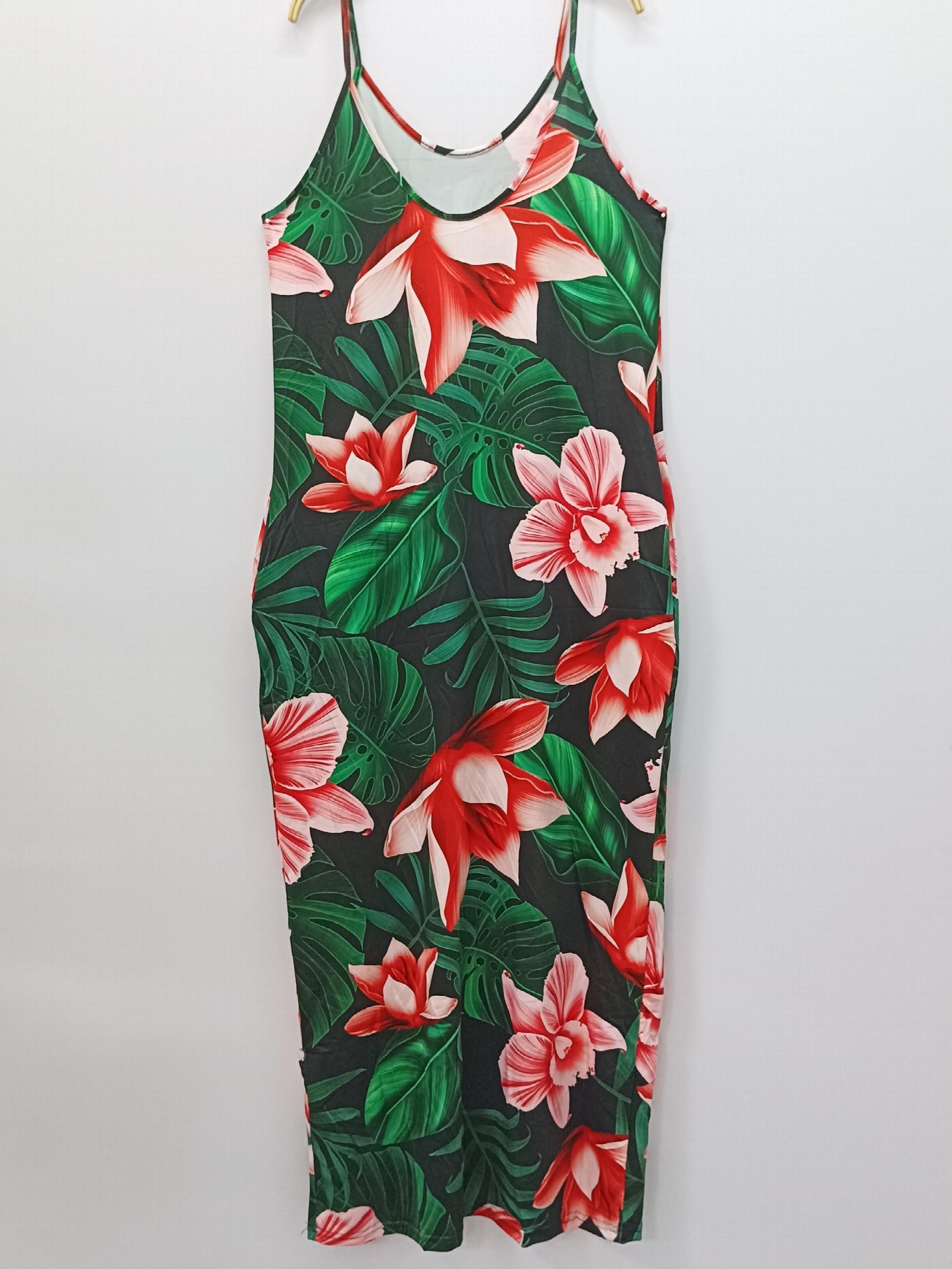  Boho Dress Floral Print V Neck Maxi Dress