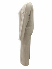  2 Piece Casual Sweater Set Long Sleeve Round Neck Outfits