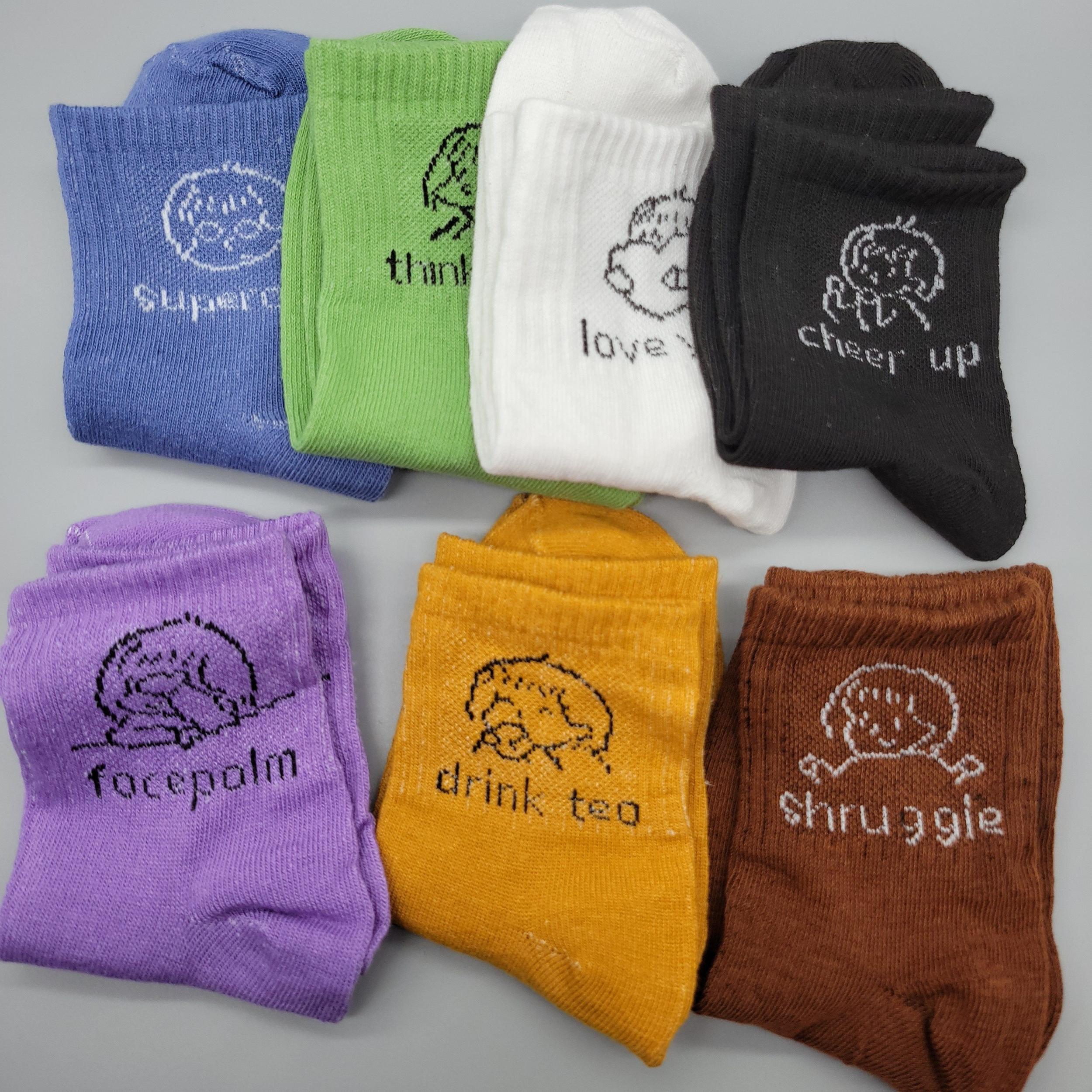 7 Pairs Cartoon Pattern Socks Comfy & Mid Tube Women Stockings