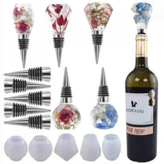 10pcs Resin Wine Bottle Stoppers Silicone Molds Set