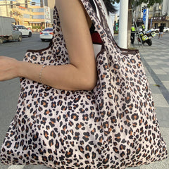 Large Capacity Print Shopper Bag Lightweight Foldable Shoulder Bag