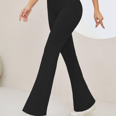 High Waist Seamless Sporty Pants Flared Leg Sports Trousers