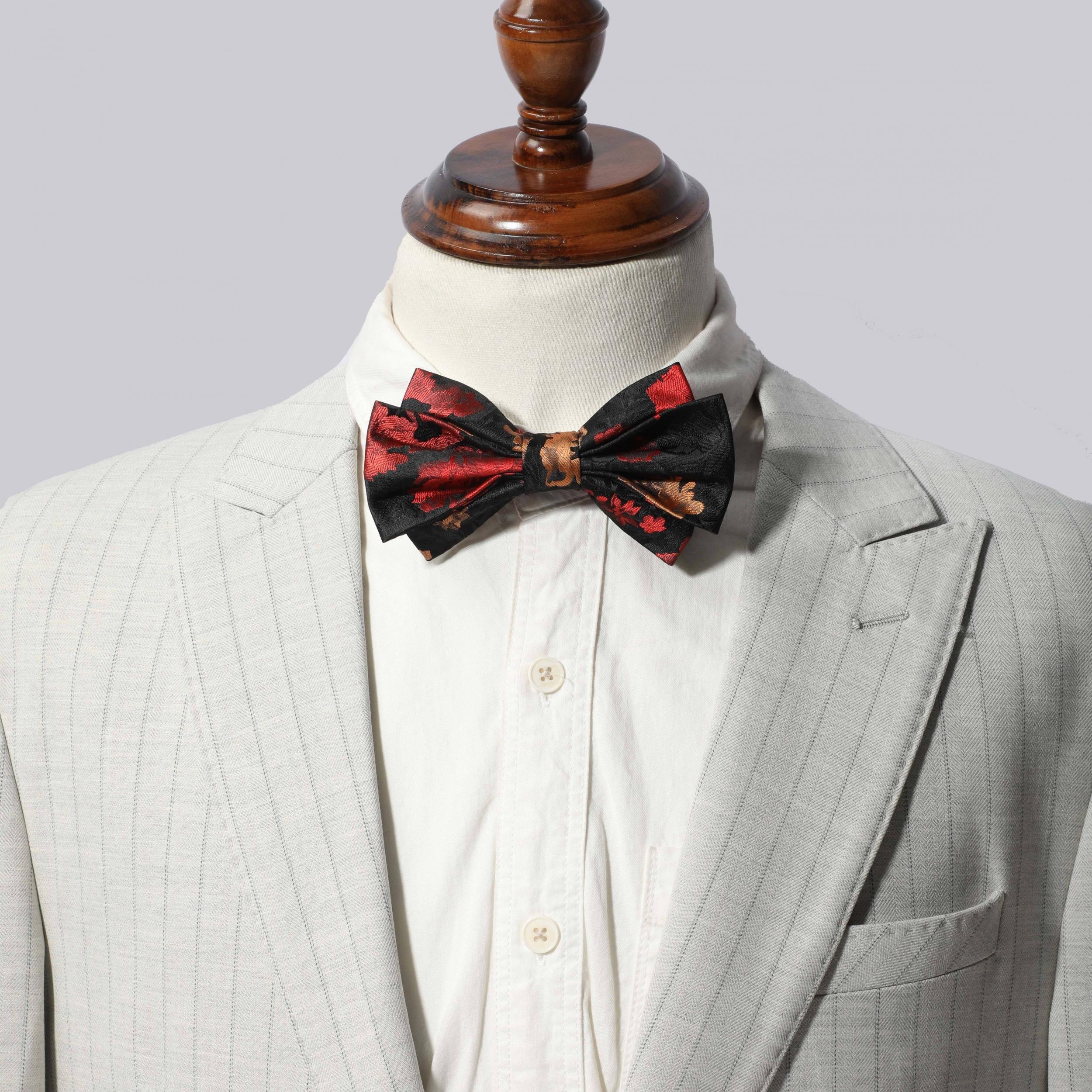 Men's Striped Floral Jacquard Necktie for Wedding Party Gift