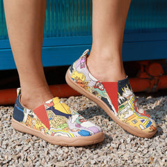 Women's Cartoon Pattern Flat Slip On Non slip Shoes Lightweight Casual Travel