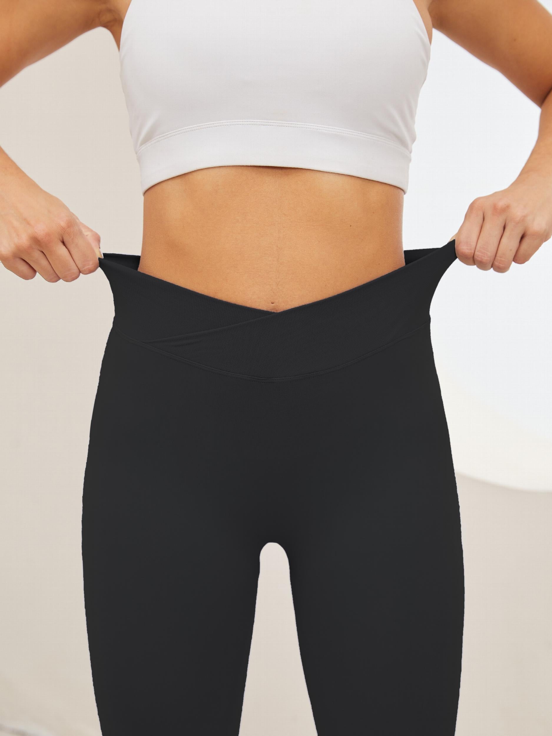 High Waist Seamless Sporty Pants Flared Leg Sports Trousers