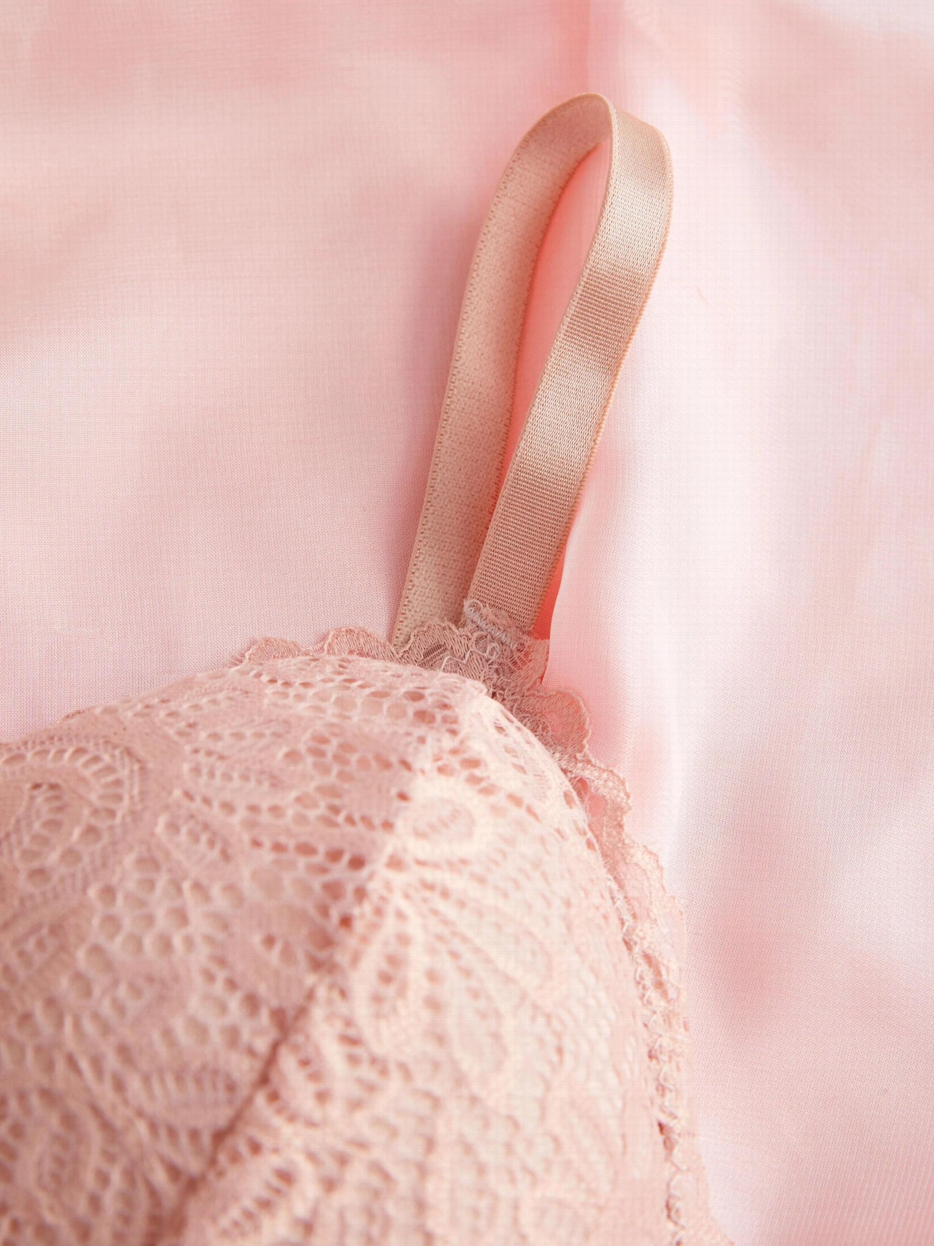 4pcs Wireless Lace Bras & Triangle Cups Women's Lingerie