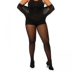  Casual Stockings Women's Plus Plain Colorblock High Rise