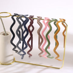 8pcs Solid Wavy Headband Style Head Hoop Hair Band For Girls Women