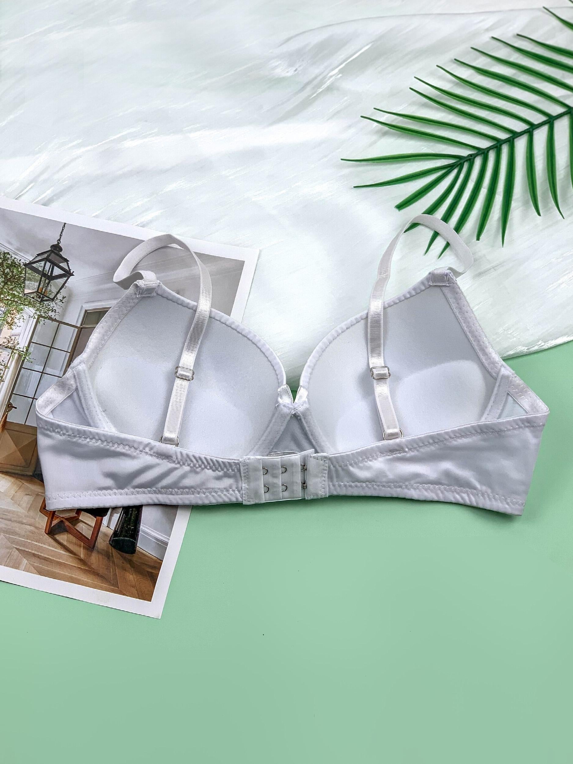 Glossy Thick Cup Bras & Bow T Shirt Bra Lingerie