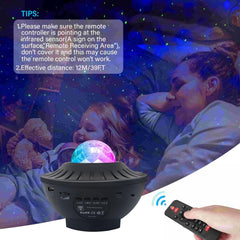 Galaxy Star Projector Night Light Voice Control 4 In 1 Ocean Wave