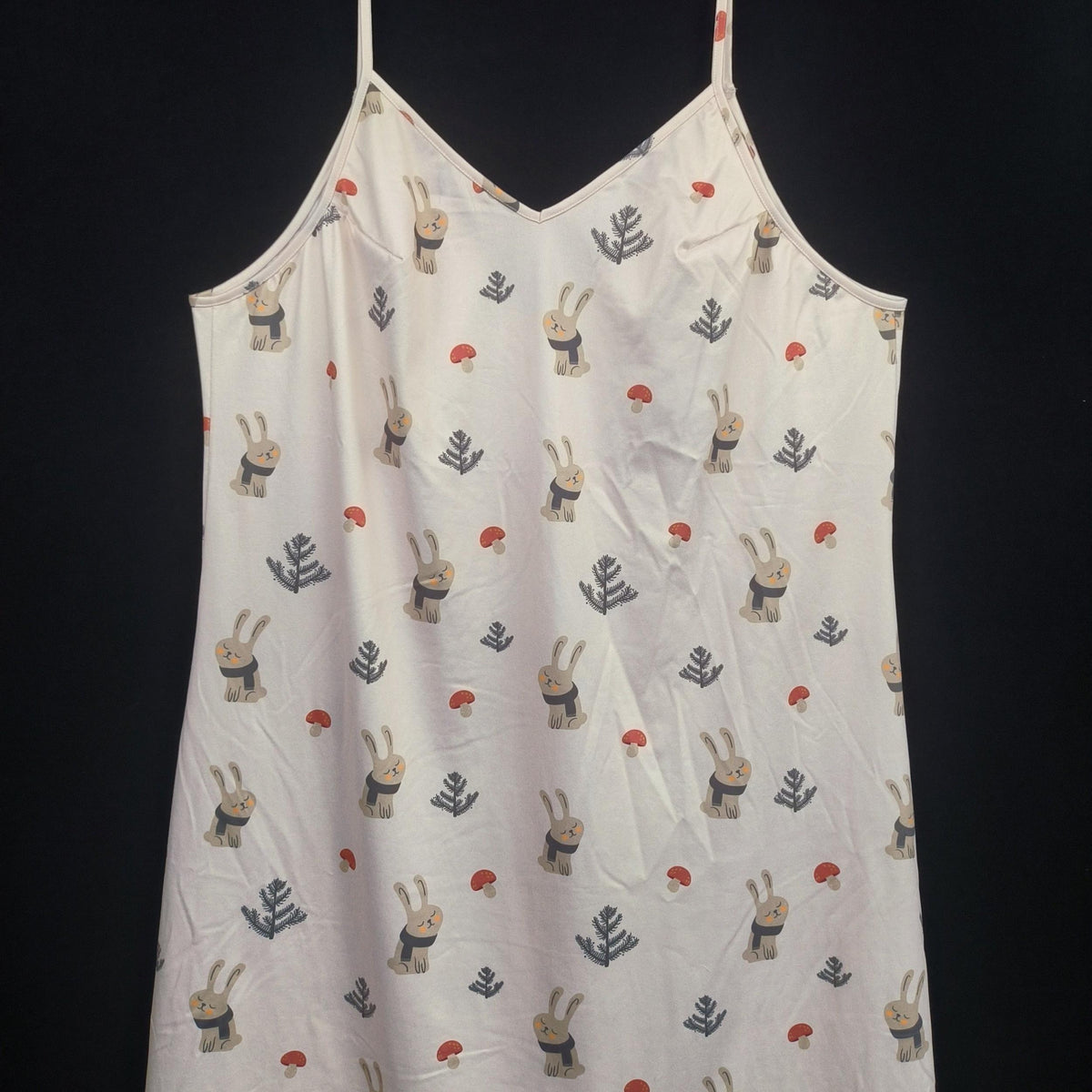 Rabbit & Mushroom Print V Neck Cami Nightdress