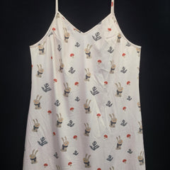 Rabbit & Mushroom Print V Neck Cami Nightdress