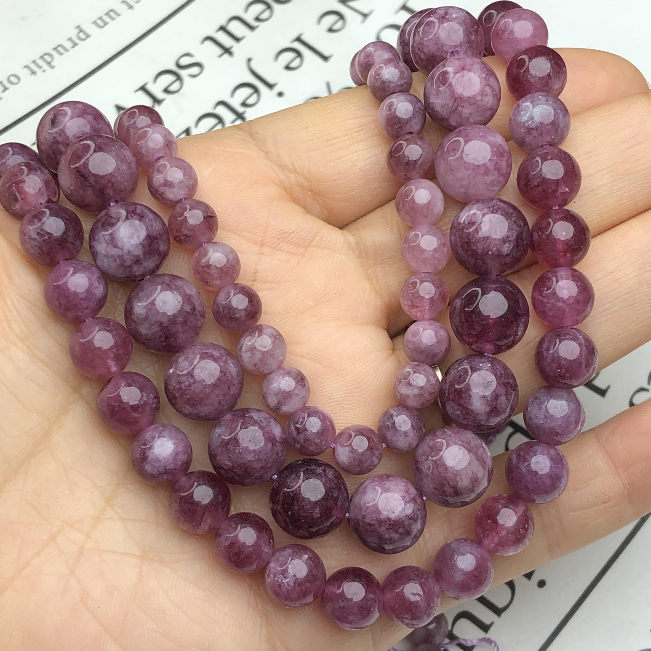 Lepidolite Stone Beads 6 8 10mm Natural Round Loose Spacer Beads Jewelry Making
