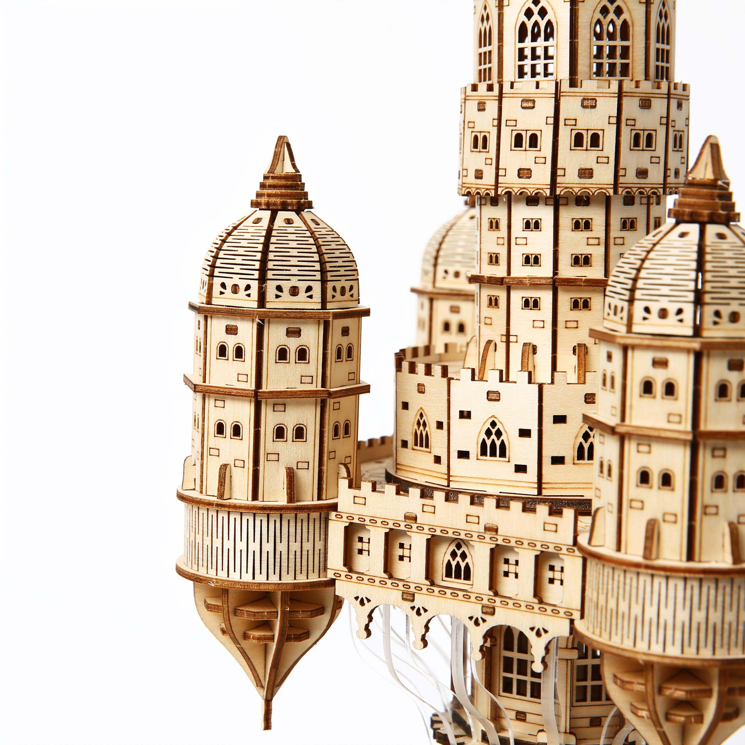 3D Wooden Puzzle Model City in the Sky - Complex Build for Collectors - Ages 14+