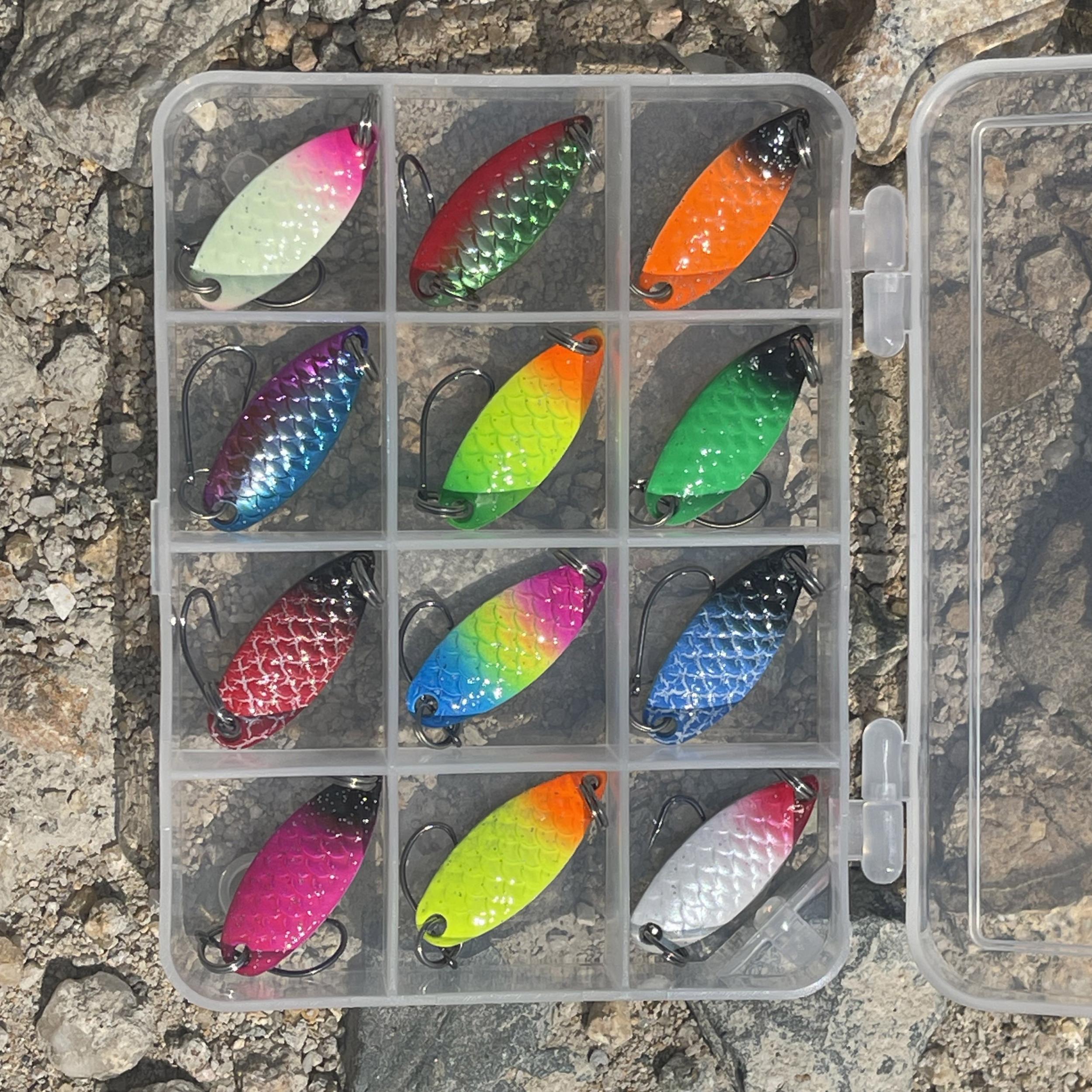 12pcs Colorful Sequin Spoon Shaped Fishing Bait Lure 2.2-2.9g Tackles