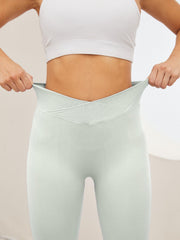 High Waist Seamless Sporty Pants Flared Leg Sports Trousers