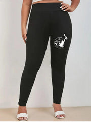  Cat & Butterfly Print High Rise Yoga Leggings