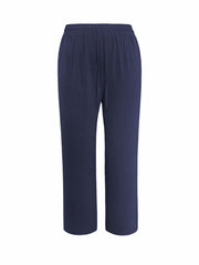  Solid T Shirt & Wide Leg Pants Two Piece Set