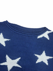  Star Print One Shoulder Sweater