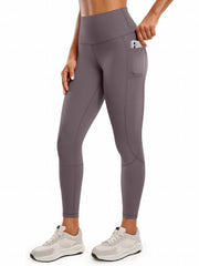 Solid Fitness Gym Leggings With Pocket High Waist Yoga Pants