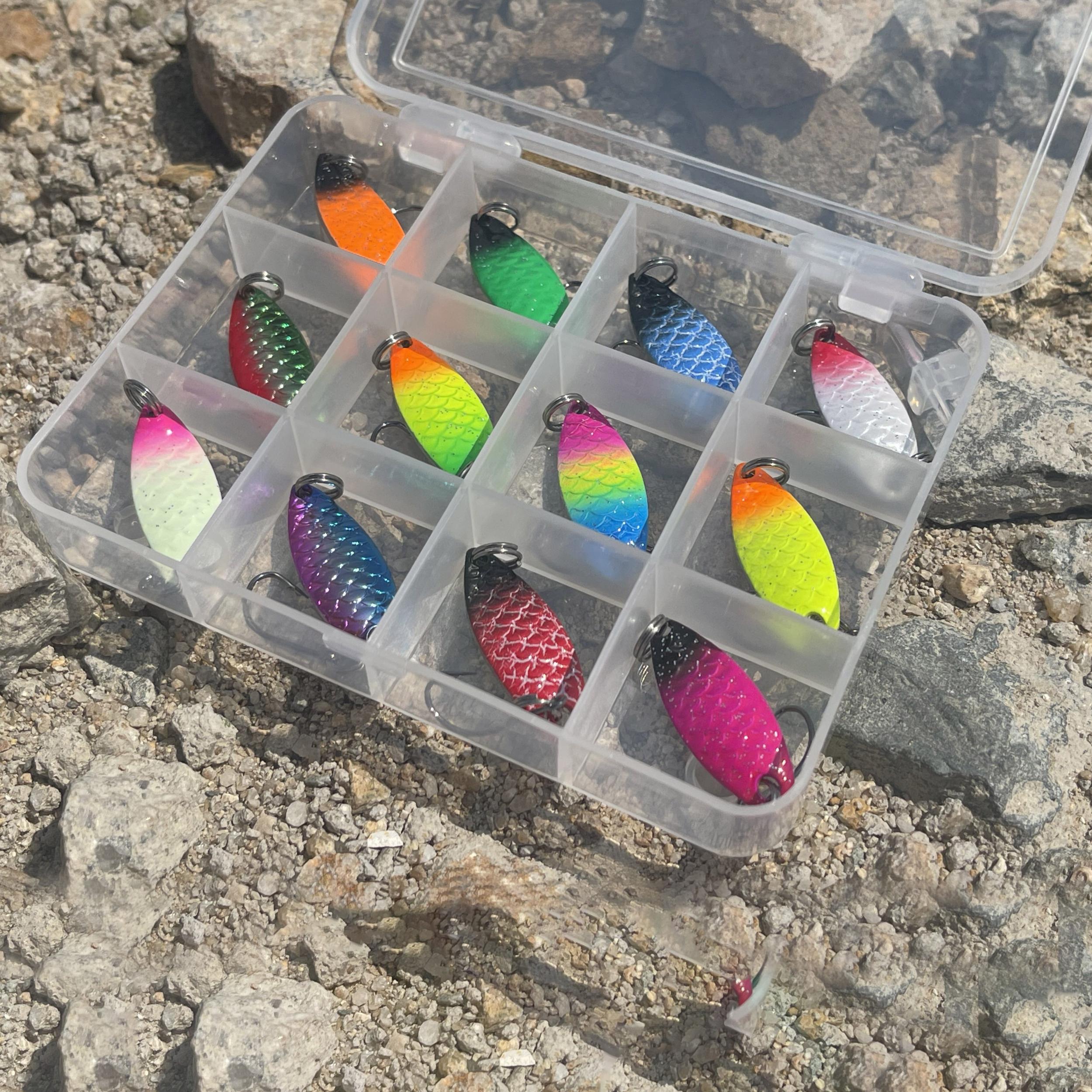 12pcs Colorful Sequin Spoon Shaped Fishing Bait Lure 2.2-2.9g Tackles