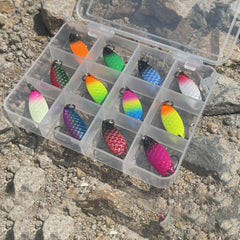 12pcs Colorful Sequin Spoon Shaped Fishing Bait Lure 2.2-2.9g Tackles