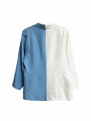  Colorblock Long Sleeve Casual Blazer