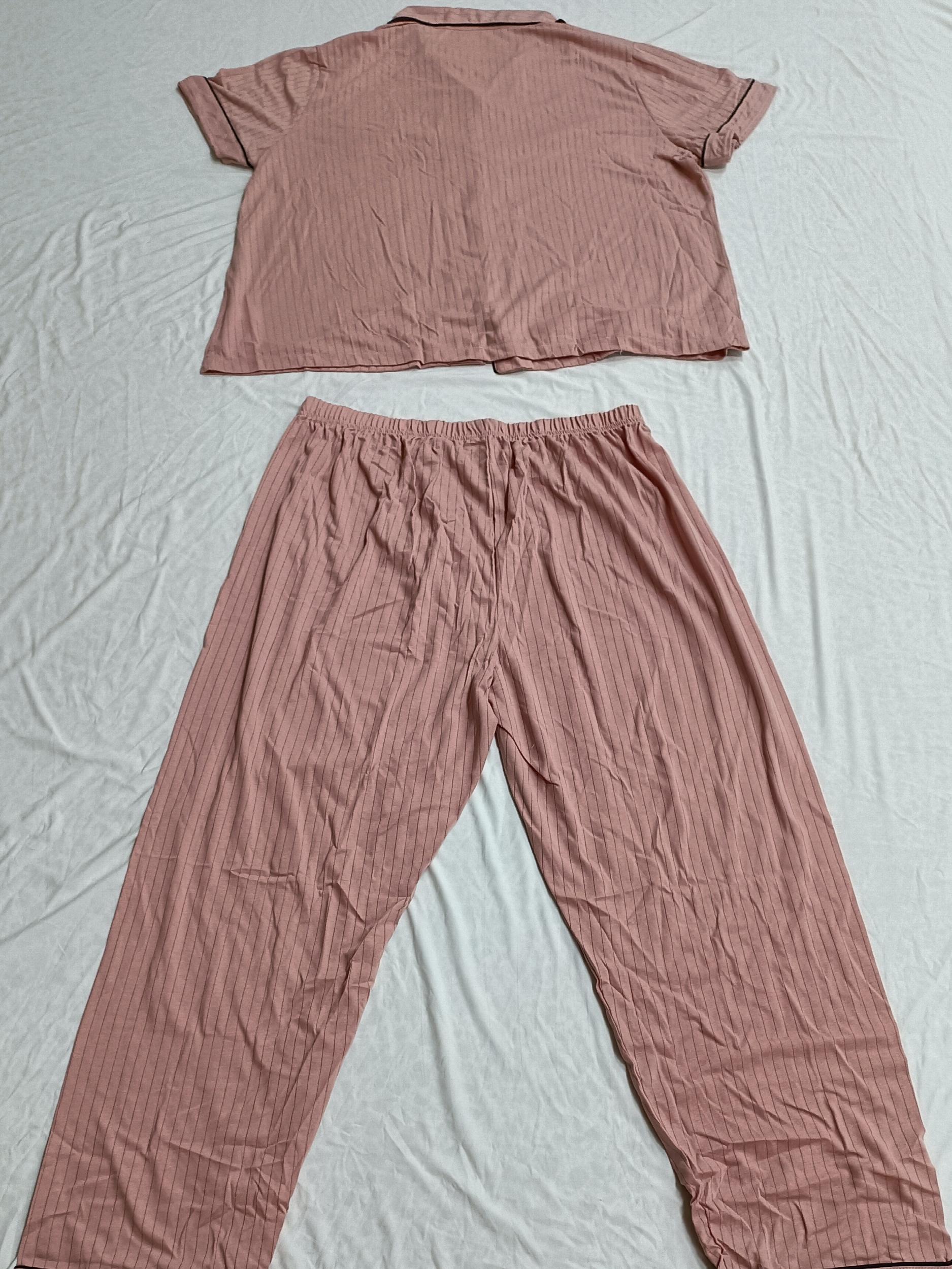  Ribbed Letter Print PJ Set Long Sleeve Top & Pants Women's Loungewear