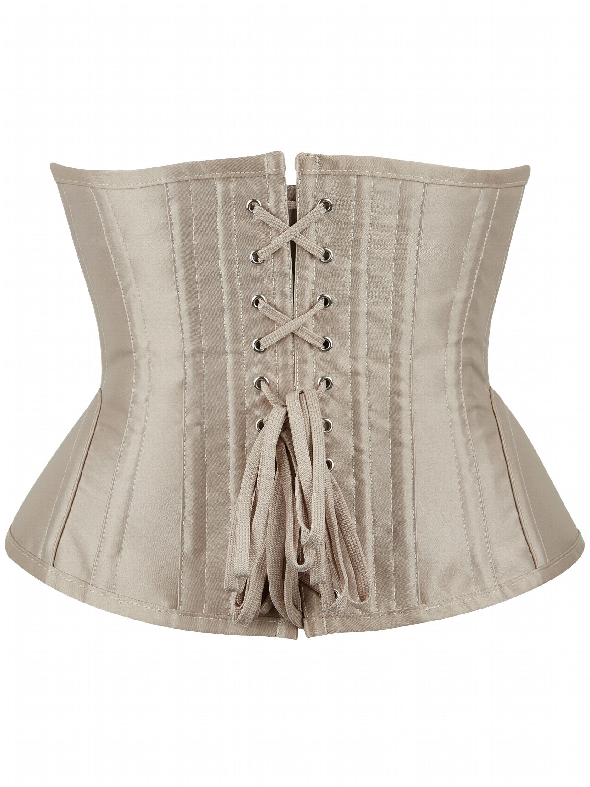  Corset 14 Steel Boned Lace Up Waist Training Bustier Top