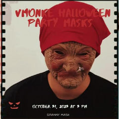 Red Hood Grandma Mask Halloween Party Props