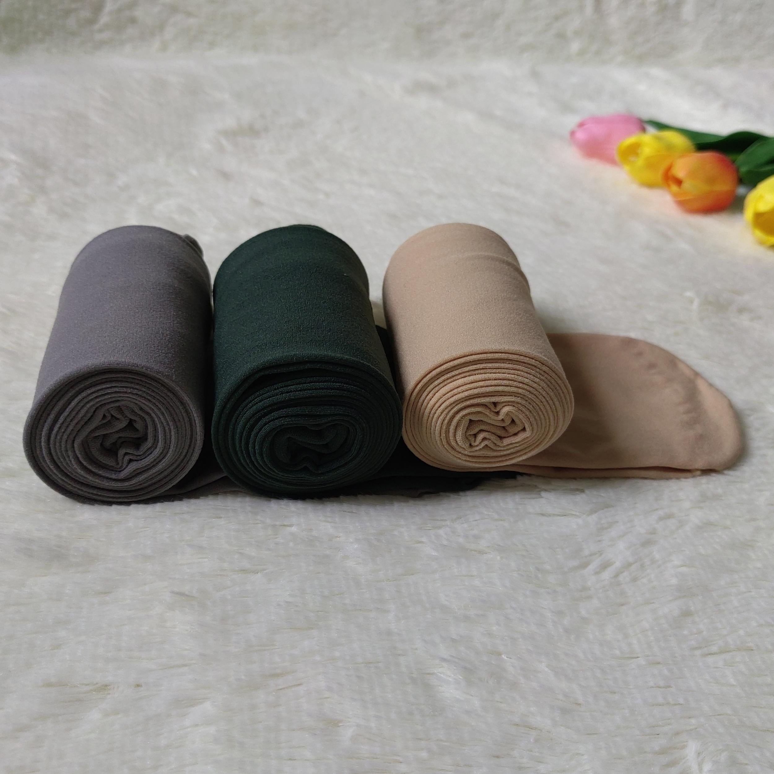 3 Pack High Waist Opaque Elastic Tights Footed Pantyhose Women's Stockings