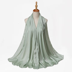 Crinkle Satin Scarf Hijab Solid Classic Shawl Head Wrap Women