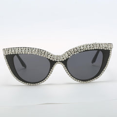 Sparkling Rhinestone Cat Eye Sunglasses UV400